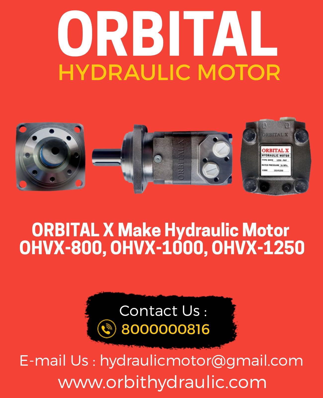 OHVX Orbital X Hydraulic Motor Manufacturer in India