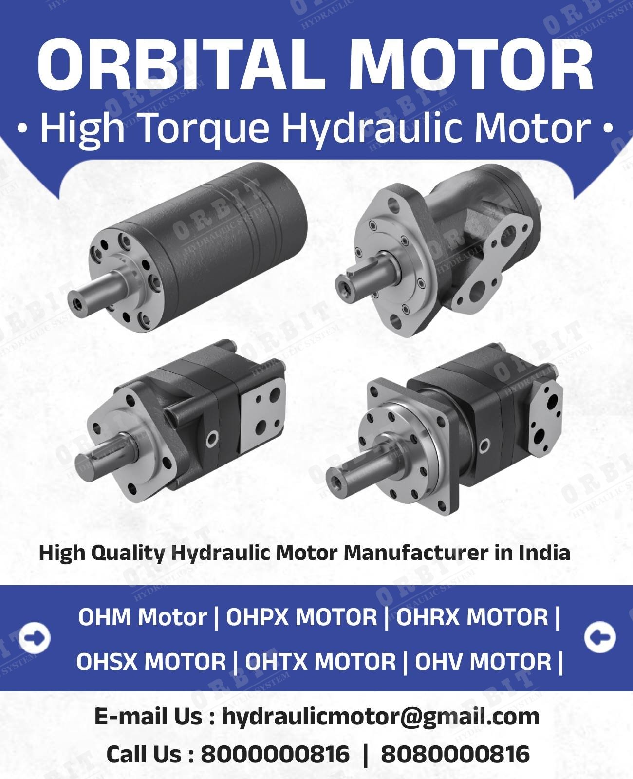 Orbital Hydraulic Motor Manufacturer in Ahmedabad Mumbai Pune Chennai Bangalore Hyderabad Nashik Delhi Kolkata India