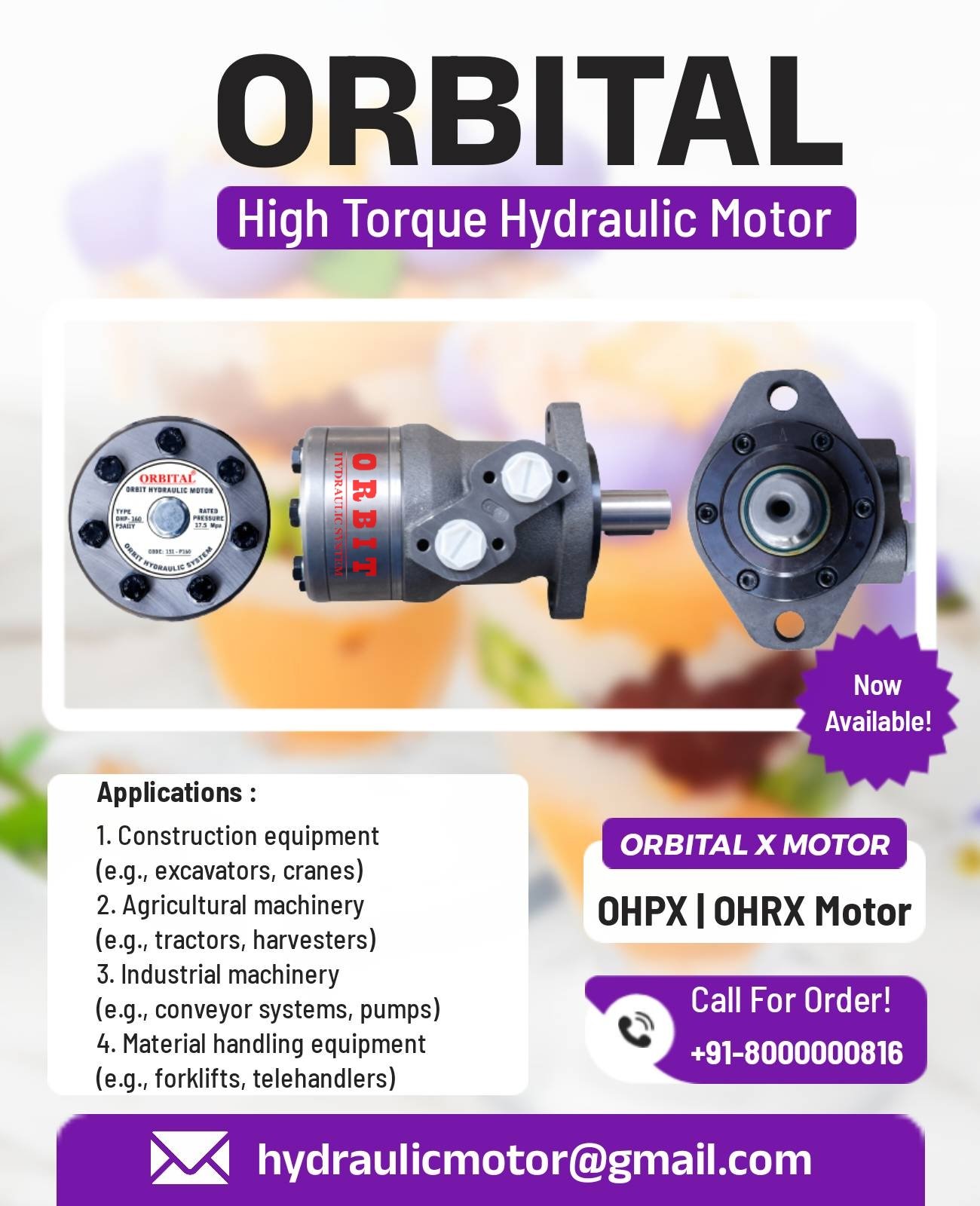 OHPX OHRX Hydraulic Motor Manufacturer Dealer Distributor in Mumbai Pune Chennai Bangalore Rajkot India