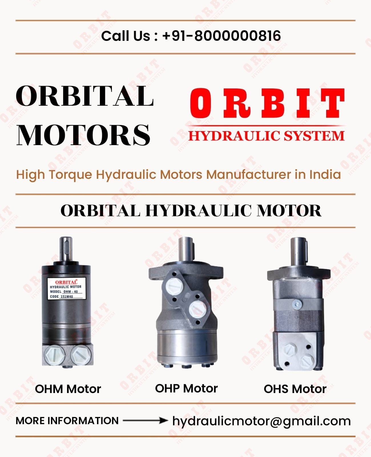 Orbit Hydraulic Motor Manufacturer in India