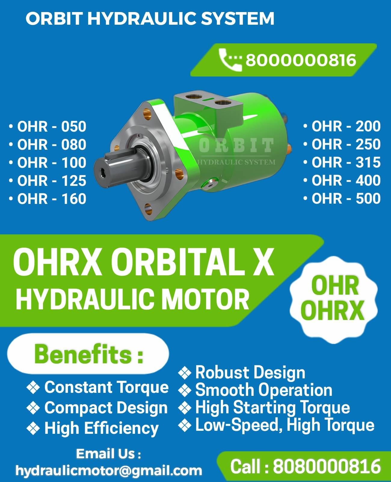 OHR Orbit Hydraulic Motor Dealer in Ahmedabad Mumbai Pune Chennai Bangalore India