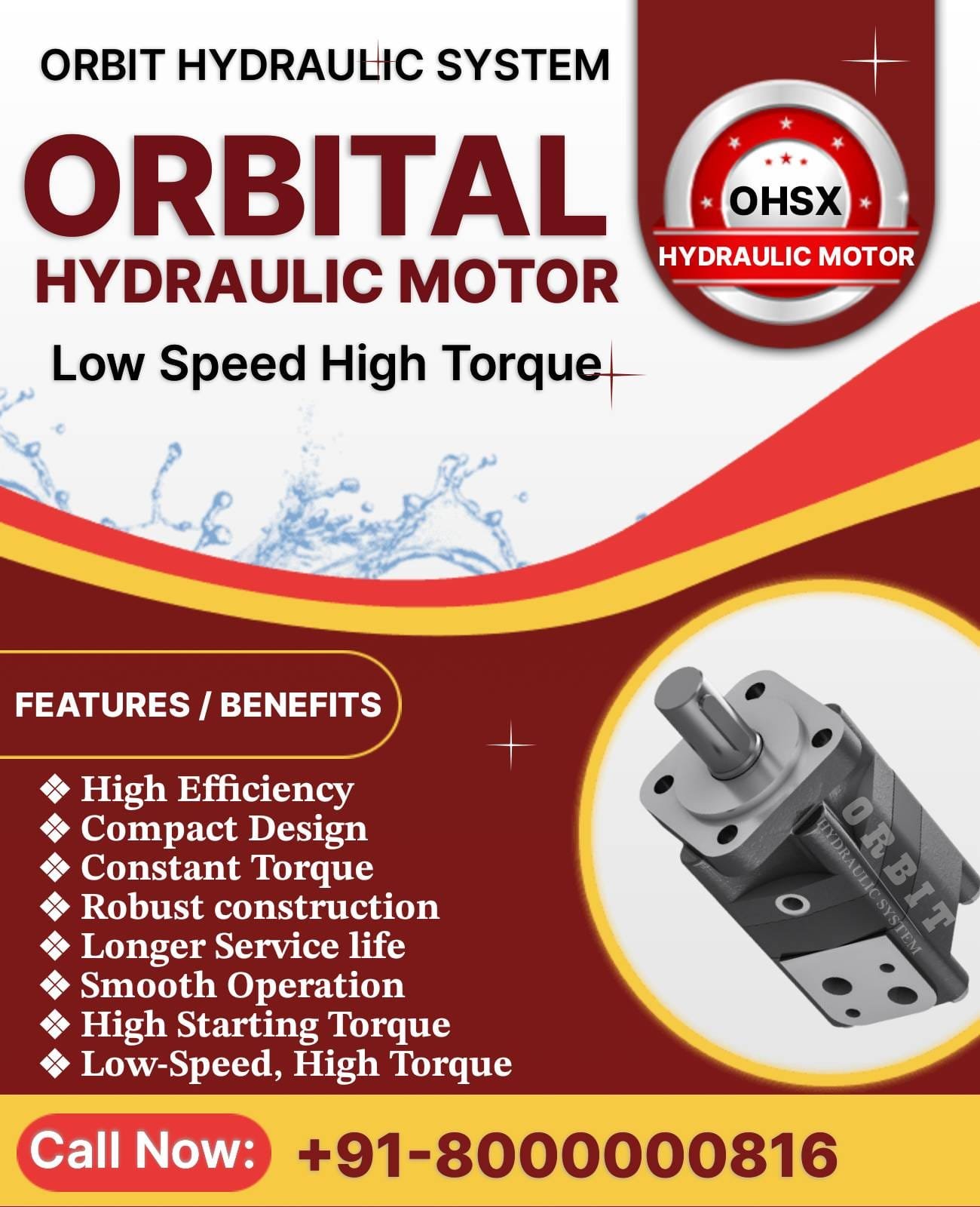 OHS OHSX Orbit Orbital Hydraulic Motor Manufacturer Dealer Distributors Suppliers in Ahmedabad Mumbai Pune Chennai Kolkata Nashik Coimbatore India
